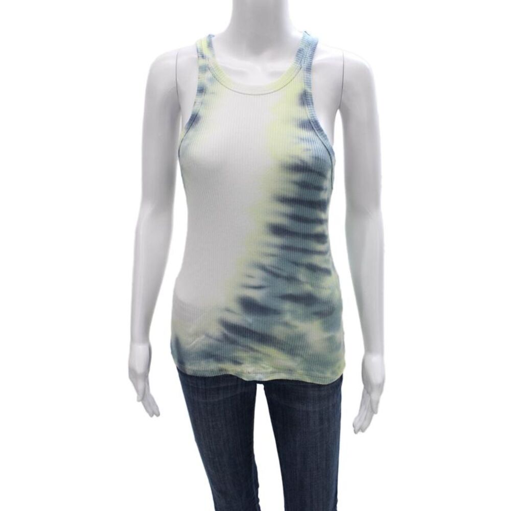 WSLY Women Sleeveless Tank Top Cotton Tie Dye Multicolor Size L